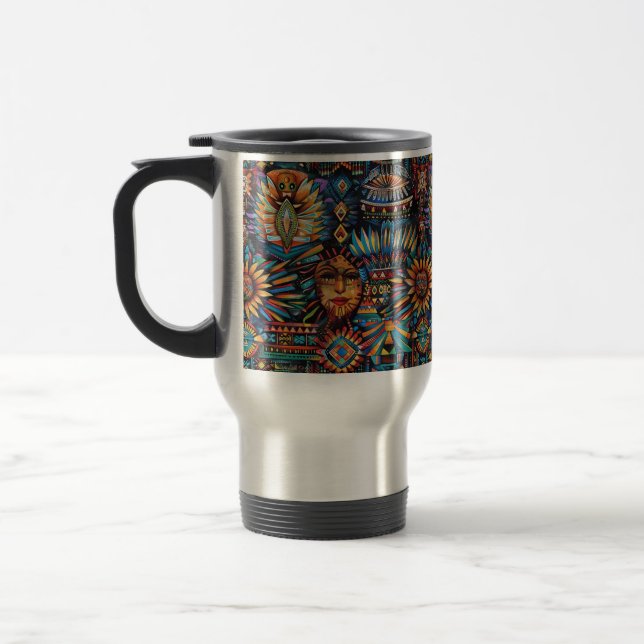Ancient Blue "Pre-Columbian Tapestry" 444ml Mug (Left)