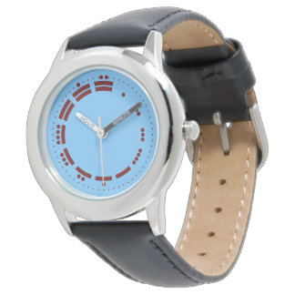 Ancient Blue Red Mayan Numerals Vector Art Watch
