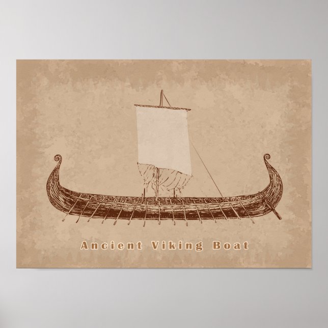Ancient Boat Art Poster (Front)