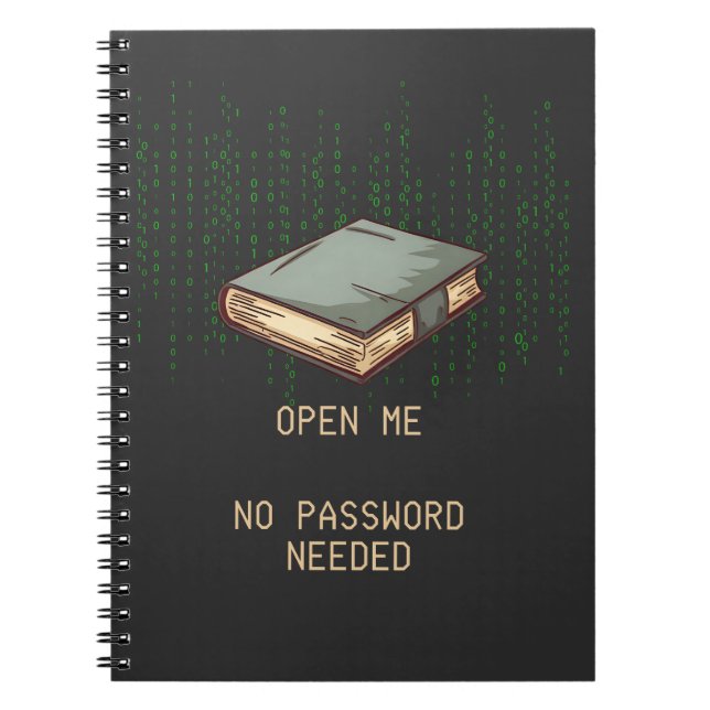 Ancient Book With Binary Code Quote for Tech Geek (Front)