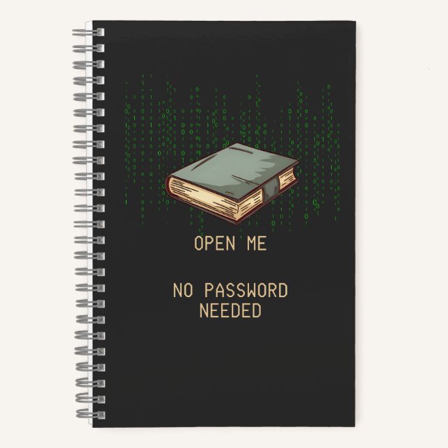 Ancient Book With Binary Code Quote for Tech Geek (Front)