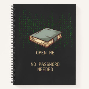 Ancient Book With Binary Code Quote for Tech Geek