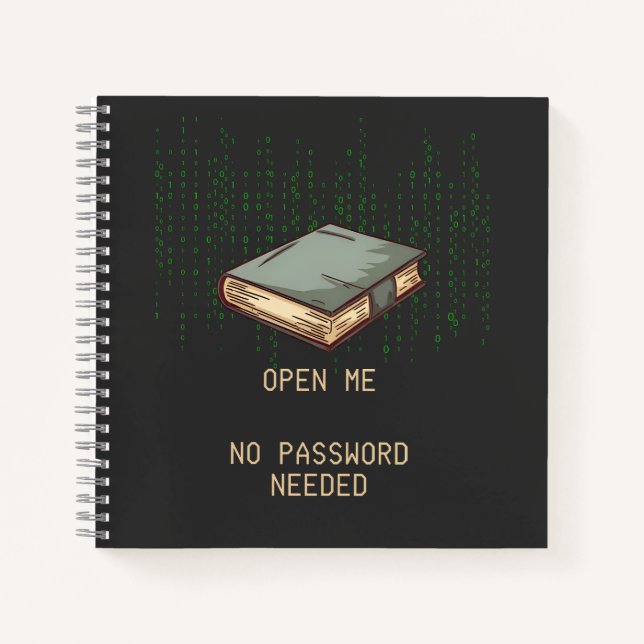 Ancient Book With Binary Code Quote for Tech Geek (Front)