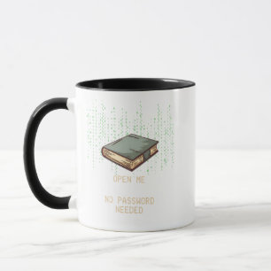 Ancient Book With Binary Code Quote for Tech Geek Mug