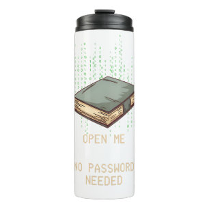Ancient Book With Binary Code Quote for Tech Geek Thermal Tumbler