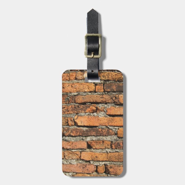 Ancient Brick Wall Luggage Tag (Front Vertical)