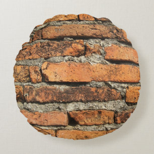 Ancient Brick Wall Round Pillow
