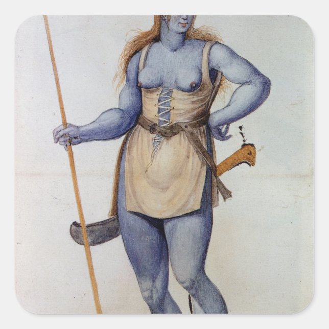 Ancient British Woman Square Sticker (Front)