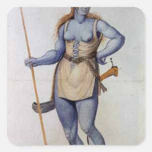 Ancient British Woman Square Sticker