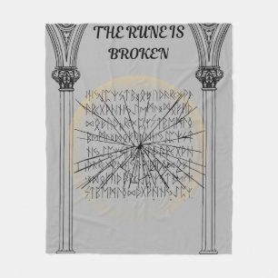 Ancient Broken Runic Seal Dark Historical Fantasy Fleece Blanket