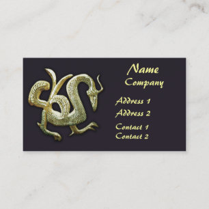 Ancient bronze chinese dragon business card