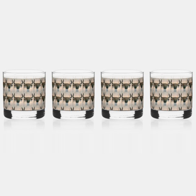 Ancient Bull Whiskey Glass (Back)