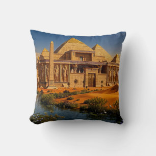 Ancient Castle from the Scorching Sands Throw Pillow