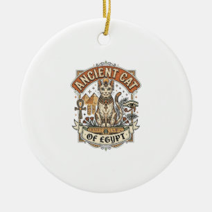 Ancient Cat Of Egypt Cat Ancient Egypt Vintage Vec Ceramic Ornament