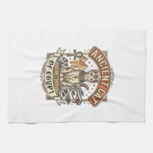 Ancient Cat Of Egypt Cat Ancient Egypt Vintage Vec Kitchen Towel