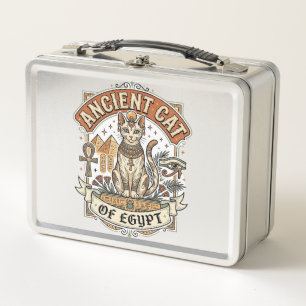 Ancient Cat Of Egypt Cat Ancient Egypt Vintage Vec Metal Lunch Box