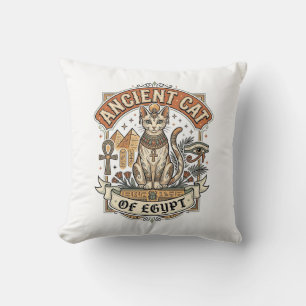 Ancient Cat Of Egypt Cat Ancient Egypt Vintage Vec Throw Pillow