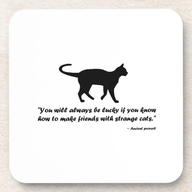 Ancient Cat Proverb Coaster (Front)
