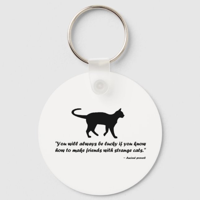 Ancient Cat Proverb Keychain (Front)