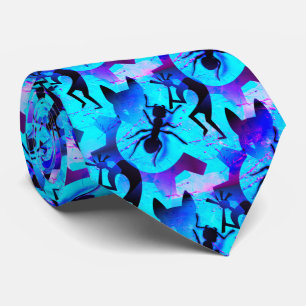 Ancient Cave Symbols in Pop Surrealism Art Tie