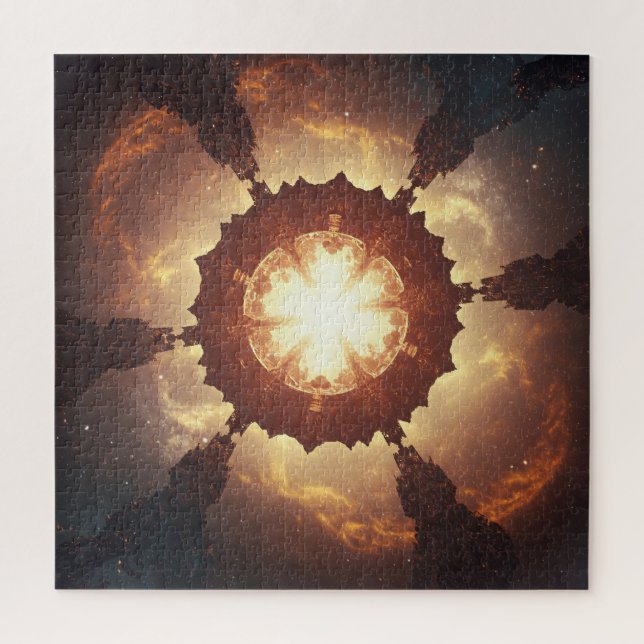 Ancient Celestial Abandoned City in Outer Space Jigsaw Puzzle (Vertical)