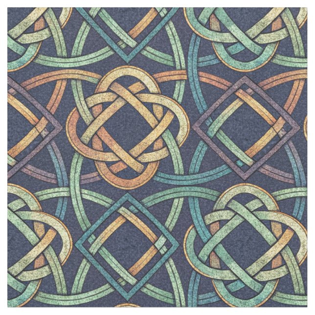 Ancient Celtic Knotwork Abstract Interlace Design Fabric (Close Up)
