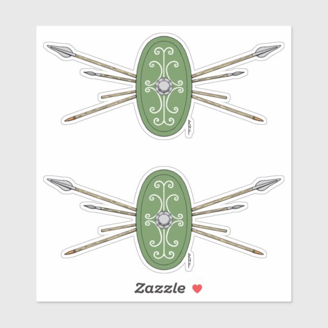 Ancient Celtic Shield and Spears (Sheet)