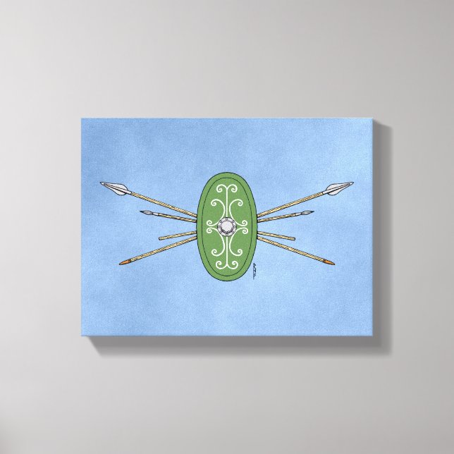 Ancient Celtic Shield and Spears Canvas Print (Front)