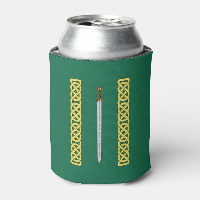 Ancient Celtic Sword and Knotwork Can Cooler (Can Front)