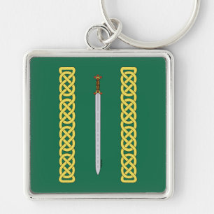 Ancient Celtic Sword and Knotwork Keychain