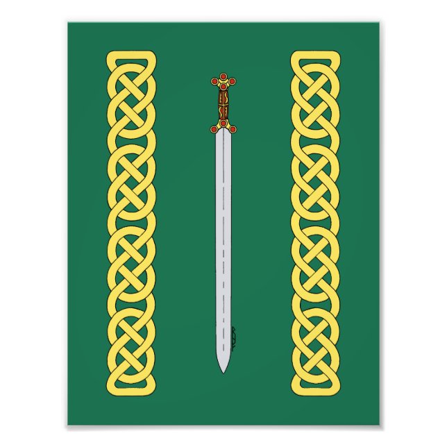 Ancient Celtic Sword and Knotwork Photo Print (Front)