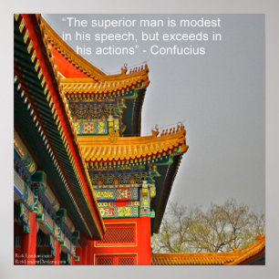 Ancient Chinese Architecture Confucius Poster