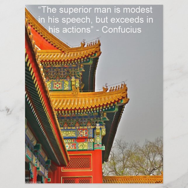 Ancient Chinese Architecture Confucius Quote Gift (Front)