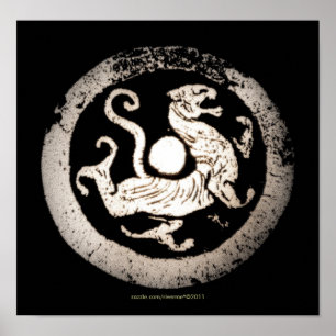 Ancient Chinese Dragon Rubbing Poster