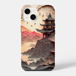 Ancient Chinese Scene Paper Cut iPhone 14 Case