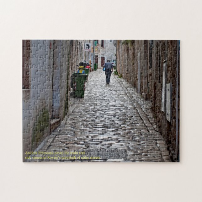 Ancient Cobblestone Street of Rovinj Croatia Jigsaw Puzzle (Horizontal)