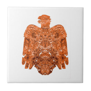 Ancient Copper Peoria Falcon Art Tile