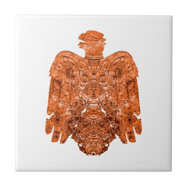 Ancient Copper Peoria Falcon Art  Tile (Front)