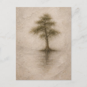 Ancient Cypress Landscape Art Postcard
