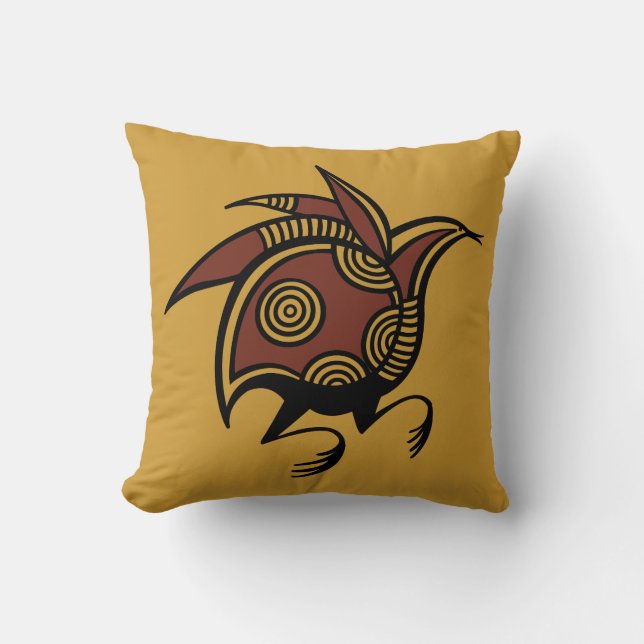 Ancient Cypriot bird motif throw pillow (Front)