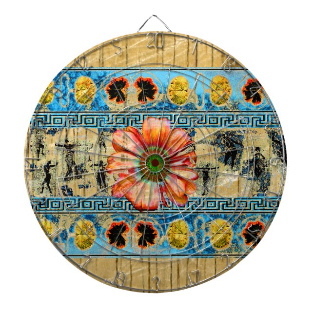 Ancient Dance and bright daisy Dartboard (Front)