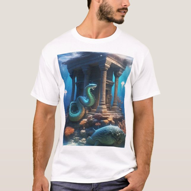  🌊 | Ancient Depths Awakening 🐚✨ T-Shirt (Front)
