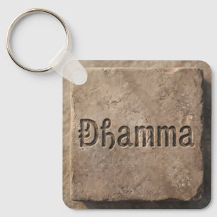 Ancient Dhamma Stone Texture Keychain