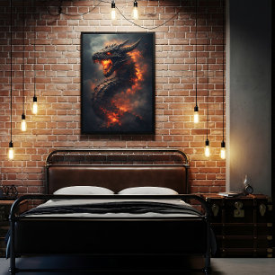 Ancient Dragon of Infernal Flames Canvas Print