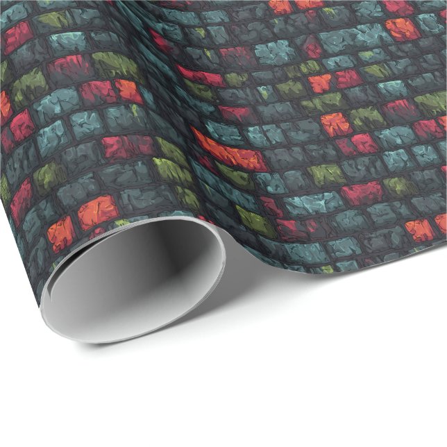 Ancient Dungeon Stone Bricks D&D Medieval Fantasy Wrapping Paper (Roll Corner)