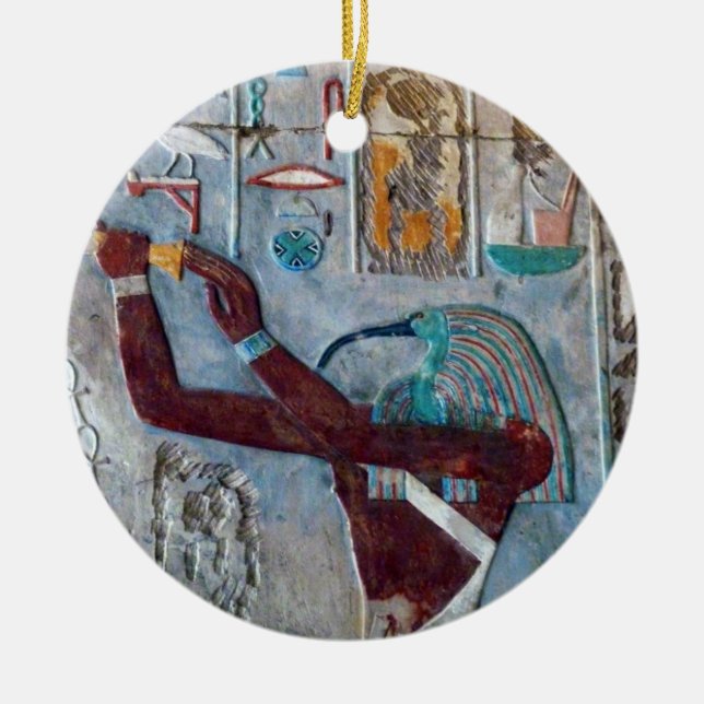 Ancient Egypt Art: Ibis Hieroglyphics Ornament (Front)