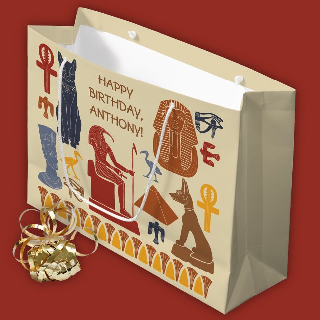 Ancient Egypt Egyptian Graphics Collage Large Gift Bag (Creator Uploaded)