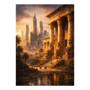 Ancient Egypt Future Skyline Art Photo Print