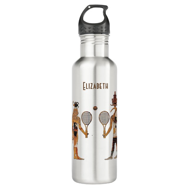 Ancient Egypt Gods Tennis Funny Water Bottle (Front)