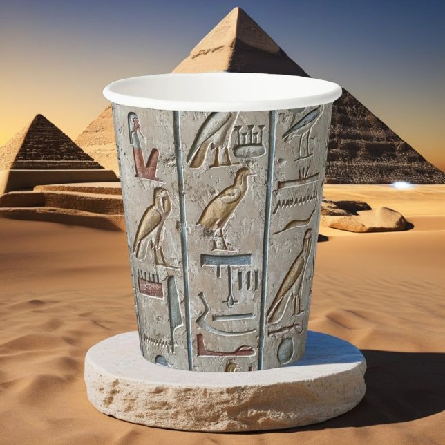 Ancient Egypt Hieroglyphic Engraved Unique Gift Paper Cups (Creator Uploaded)